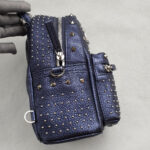 MCM Crossbody Bag/Small Backpack Blue Visetos Coated Canvas With Leather And Silver Hardware #GLRKS-6 - Image 8