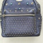 MCM Crossbody Bag/Small Backpack Blue Visetos Coated Canvas With Leather And Silver Hardware #GLRKS-6 - Image 4