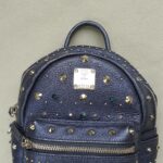 MCM Crossbody Bag/Small Backpack Blue Visetos Coated Canvas With Leather And Silver Hardware #GLRKS-6 - Image 3