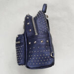 MCM Crossbody Bag/Small Backpack Blue Visetos Coated Canvas With Leather And Silver Hardware #GLRKS-6 - Image 7