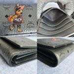 MCM Tri-fold Wallet Silver/Black Visetos Coated Canvas With Leather And Silver Hardware #GLRKS-10 - Image 5