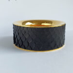 Sergio Rossi Bangle Black Metal/snake Skin Gold Hardware #OKCT-23 - Image 6
