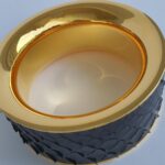 Sergio Rossi Bangle Black Metal/snake Skin Gold Hardware #OKCT-23 - Image 8