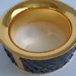 Sergio Rossi Bangle Black Metal/snake Skin Gold Hardware #OKCT-23 - Image 9