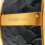 Sergio Rossi Bangle Black Metal/snake Skin Gold Hardware #OKCT-23 - Image 3