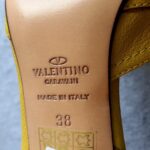Valentino Garavani Pumps Size 38 Yellow Leather Shoes #OKCT-42 - Image 8