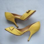 Valentino Garavani Pumps Size 38 Yellow Leather Shoes #OKCT-42 - Image 5
