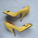 Valentino Garavani Pumps Size 38 Yellow Leather Shoes #OKCT-42 - Image 4