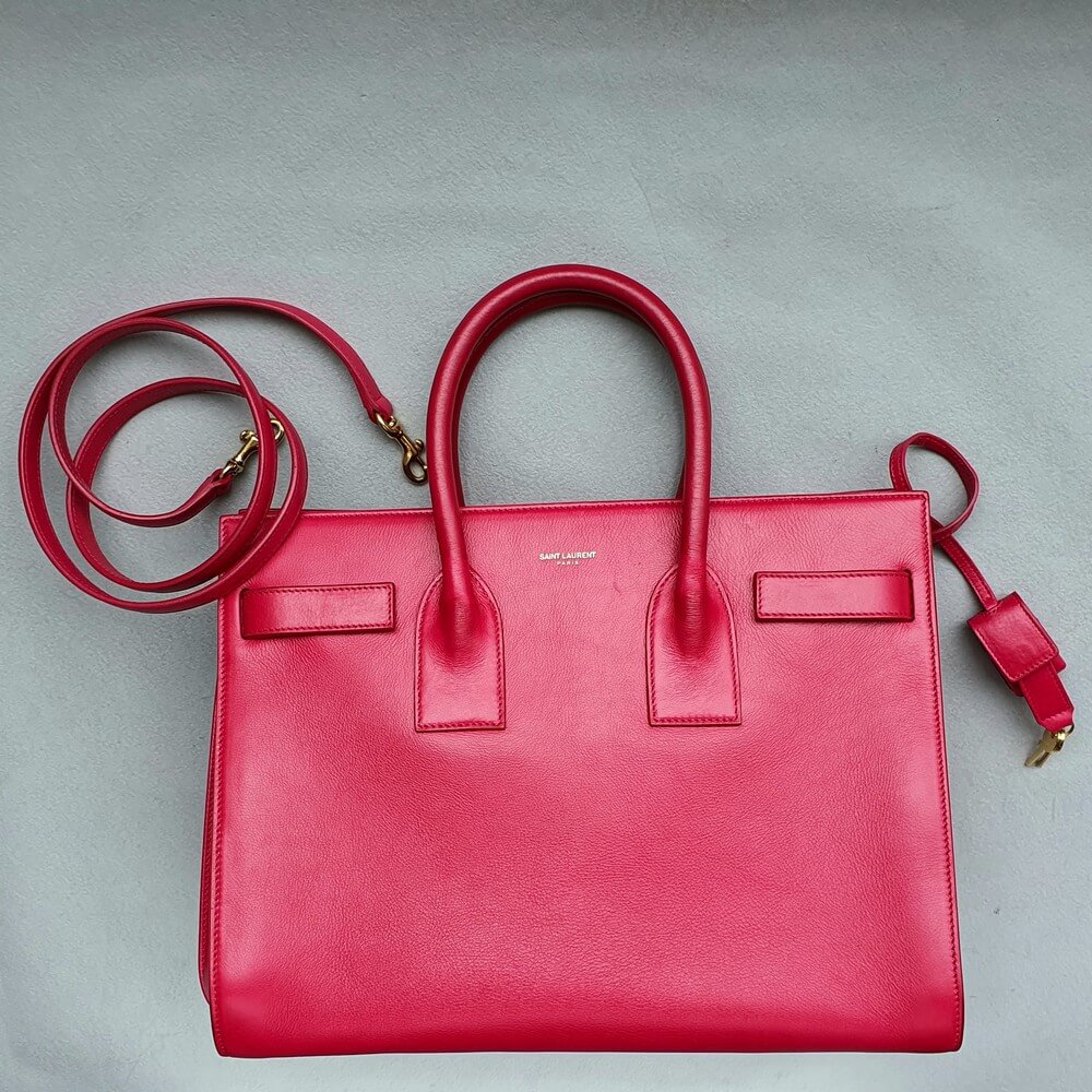 YSL Sac De Jour Small Pink Smooth Leather with Gold Hardware #OKST-9