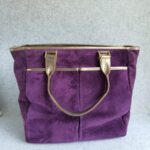 Anya Hindmarch Bag Purple Suede Leather with Leather Gold Hardware #GLRST-2