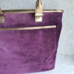 Anya Hindmarch Bag Purple Suede Leather with Leather Gold Hardware #GLRST-2 - Image 7