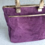 Anya Hindmarch Bag Purple Suede Leather with Leather Gold Hardware #GLRST-2 - Image 6