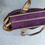 Anya Hindmarch Bag Purple Suede Leather with Leather Gold Hardware #GLRST-2 - Image 10