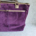 Anya Hindmarch Bag Purple Suede Leather with Leather Gold Hardware #GLRST-2 - Image 4