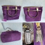 Anya Hindmarch Bag Purple Suede Leather with Leather Gold Hardware #GLRST-2 - Image 2