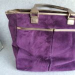 Anya Hindmarch Bag Purple Suede Leather with Leather Gold Hardware #GLRST-2 - Image 3
