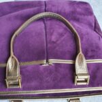 Anya Hindmarch Bag Purple Suede Leather with Leather Gold Hardware #GLRST-2 - Image 22