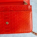 Chanel Wallet On Chain WOC Red Printed Snake Skin with Silver Hardware #OYKU-1 - Image 13