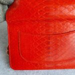 Chanel Wallet On Chain WOC Red Printed Snake Skin with Silver Hardware #OYKU-1 - Image 6