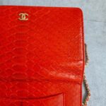 Chanel Wallet On Chain WOC Red Printed Snake Skin with Silver Hardware #OYKU-1 - Image 4