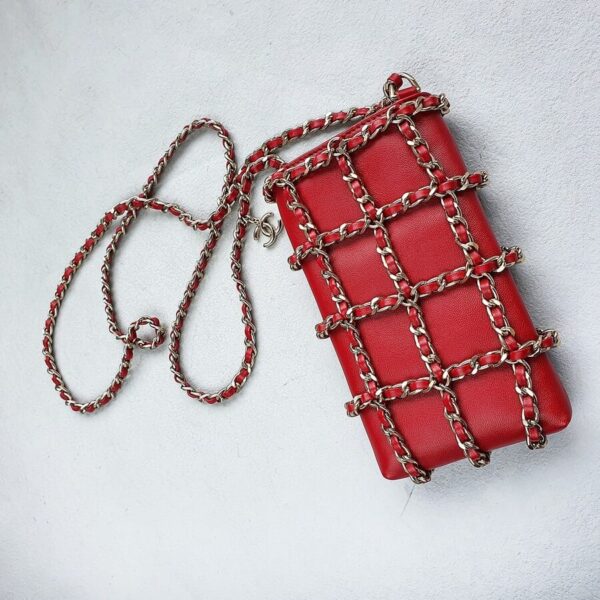 Chanel AP1161 Mini Crossbody Bag Red Lambskin with Light Gold Hardware #OYKO-2