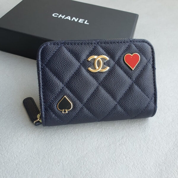 Chanel Blue Grained Calfskin with Gold Hardware #OYUR-1