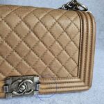 Chanel Boy Medium 25cm Brown Calf Leather with Ruthenium Hardware #GLRYR-1 - Image 4