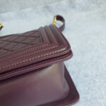 Chanel Boy Medium 25cm Purple Lambskin with Gold Hardware #OSEU-1 - Image 15