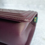 Chanel Boy Medium 25cm Purple Lambskin with Gold Hardware #OSEU-1 - Image 14