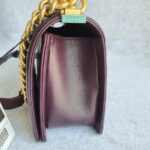 Chanel Boy Medium 25cm Purple Lambskin with Gold Hardware #OSEU-1 - Image 8