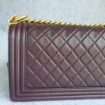 Chanel Boy Medium 25cm Purple Lambskin with Gold Hardware #OSEU-1 - Image 5