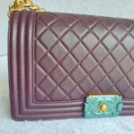 Chanel Boy Medium 25cm Purple Lambskin with Gold Hardware #OSEU-1 - Image 3