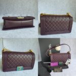 Chanel Boy Medium 25cm Purple Lambskin with Gold Hardware #OSEU-1 - Image 2