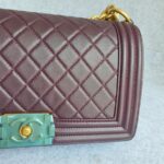 Chanel Boy Medium 25cm Purple Lambskin with Gold Hardware #OSEU-1 - Image 4