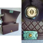 Chanel Boy Medium 25cm Purple Lambskin with Gold Hardware #OSEU-1 - Image 20