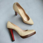 Christian Louboutin SZ39 Cream Canvas Shoes #OYUT-1