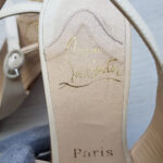 Christian Louboutin Wedges Size 35.5 Beige Leather Shoes #SKSO-36 - Image 11