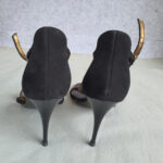 Giuseppe Zanotti Sandals Size 37.5 Black Leather with Stone Shoes #OYCY-3 - Image 8