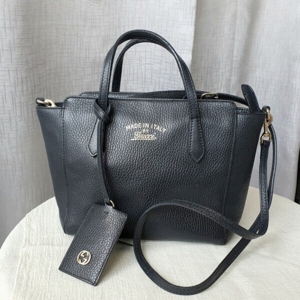 Gucci Mini Swing Bag Black Calf Leather with Gold Hardware #OYSR-1