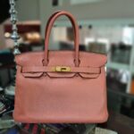 Hermes Birkin 30cm Rose Tea Clemence Leather with Gold Plated Hardware #OYSL-1