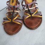 LV Sandals Brown Satin/Embossed Leather Shoes #OYCY-2 - Image 3