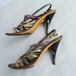 LV Sandals Brown Satin/Embossed Leather Shoes #OYCY-2 - Image 4