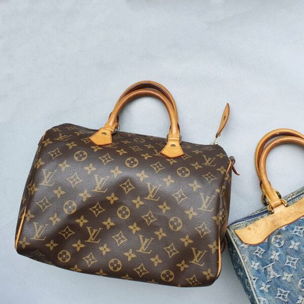 LV Speedy 30cm Monogram Canvas with Leather and Gold Hardware #OYKL-1