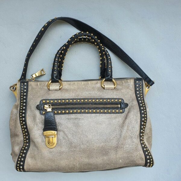 Prada Bag Black/gold Leather with Gold Hardware #OYYY-4