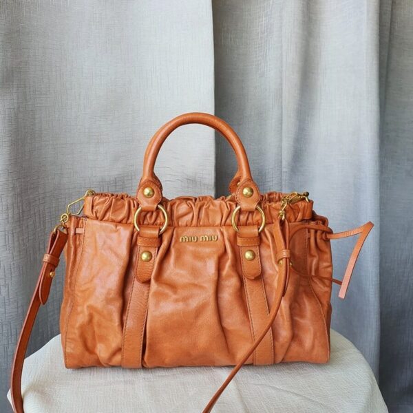 Prada Bag Orange Leather with Gold Hardware #OYKR-12