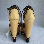 Alaia Calzature Donna Wedges Size 39 Beige Rafia/Suede Leather Shoes #OYKE-3 - Image 6