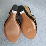 Alaia Calzature Donna Wedges Size 39 Beige Rafia/Suede Leather Shoes #OYKE-3 - Image 8