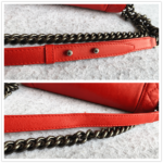 Chanel Boy Large 28cm Red Calf Leather with Ruthenium Hardware #GLRTC-2 - Image 19