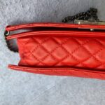 Chanel Boy Large 28cm Red Calf Leather with Ruthenium Hardware #GLRTC-2 - Image 13