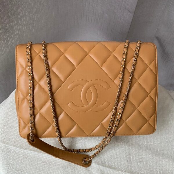 Chanel Flap Bag Brown Lambskin with Gold Hardware #GLRTC-1